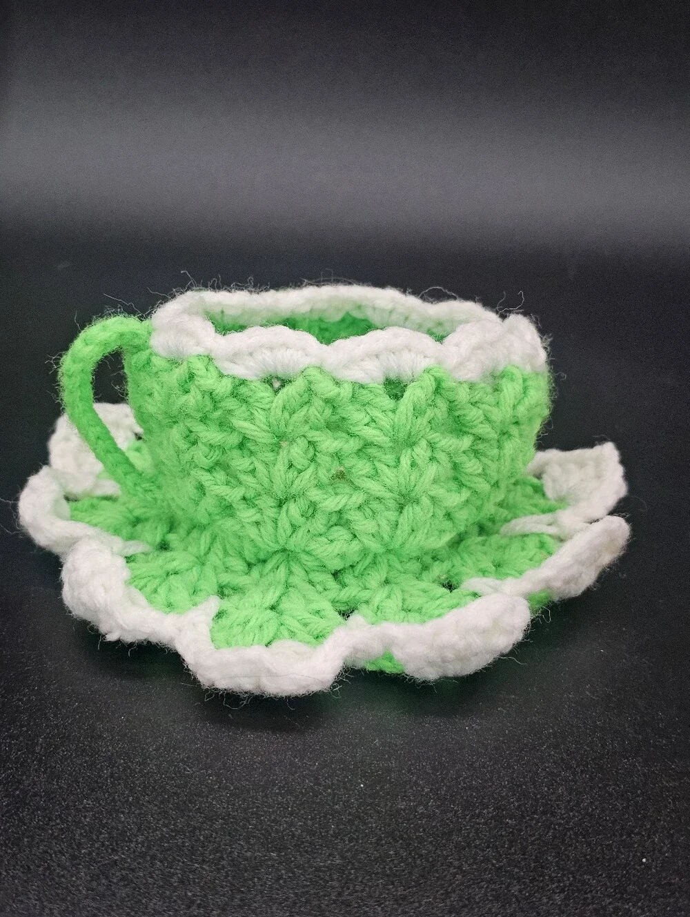 Vintage Handmade Crochet Teacup Coaster Set - Assorted Colors